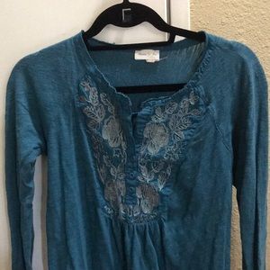 Anthropology Embroidered Top